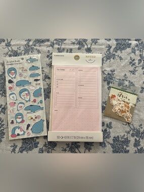 Stationary Set - NOTED To Do List w Whale Shark and Shiba Inu Stickers